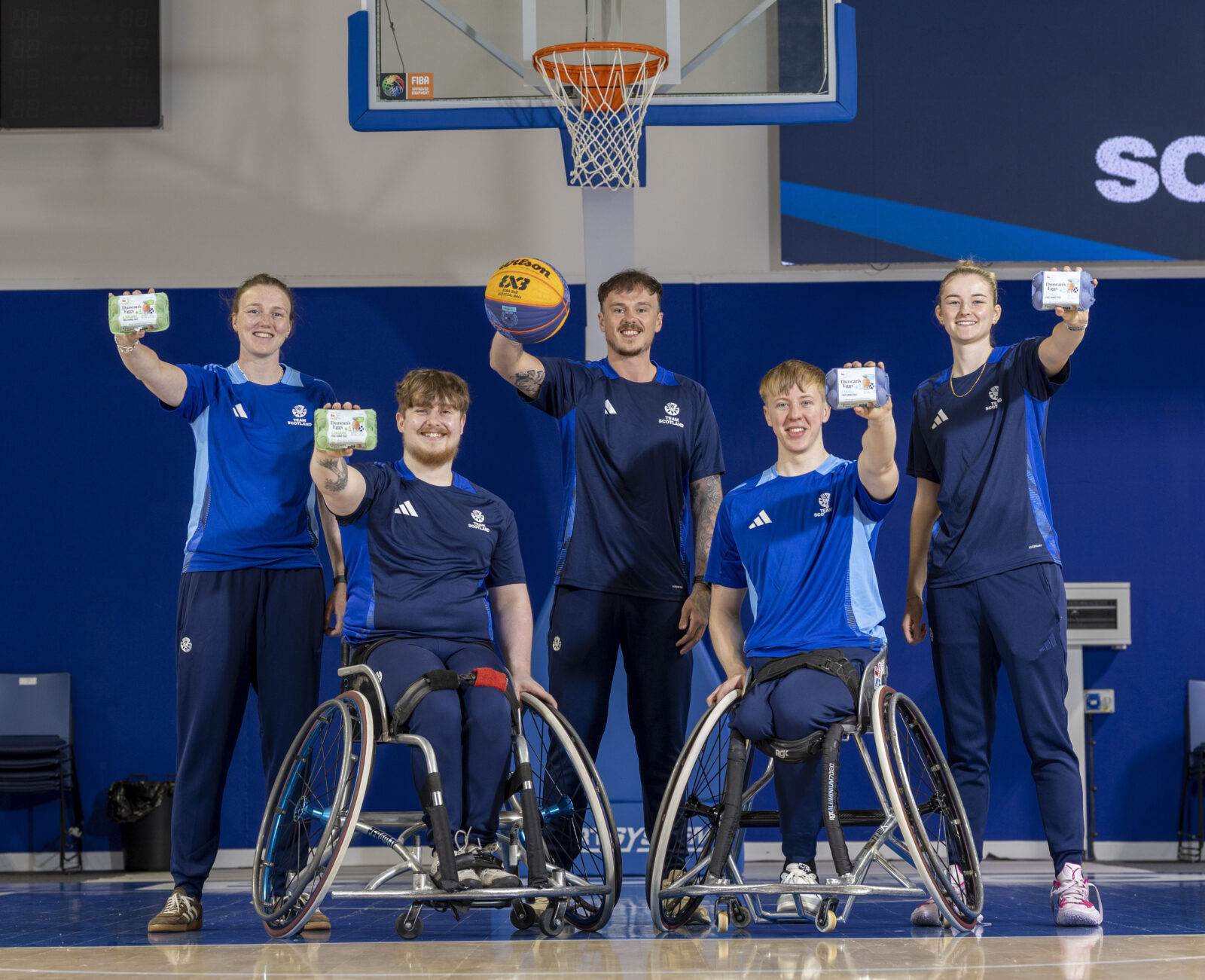 <p>Team Scotland Basketball 3x3 Team with Duncan's Eggs</p>
